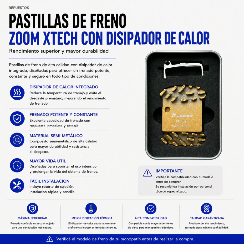 Pastillas De Freno Zoom Xtech Con Disipador De Calor